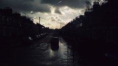 Clouds rain cars houses water drops streets skyscapes water 