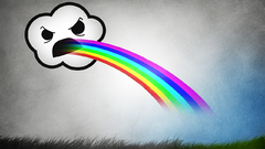 Clouds rainbows angry puke