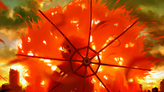 Clouds red artwork Umbrellas