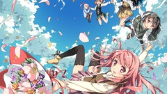 Clouds skies original characters thigh highs Kantoku (artist) 