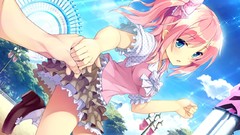 Clouds skirts pink hair blue eyes natsume eri miyako game cg 