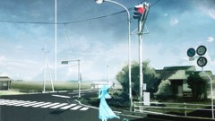 Clouds sky traffic lights crossroads anime girls streets 