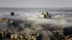 Clouds Skyscrapers Tel Aviv
