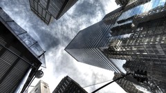 Clouds Skyscrapers worms eye view Biutiful (movie)