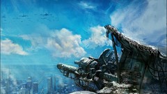 Clouds snow futuristic anti-aircraft