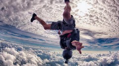 Clouds Sports parachute Jumper skies skydiving parachuting 