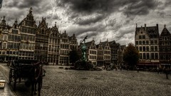 Clouds statues cityscapes HDR Photography Antwerp Brabo