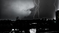 clouds storm Anime Lightning rain monochrome natural light dark