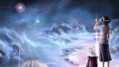 Clouds touhou Stars skyscapes