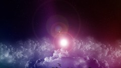 Clouds Trees Birds purple