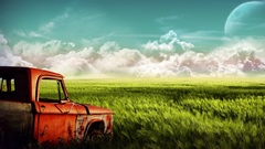 Clouds trucks Dodge rusted