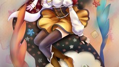 Clouds weapons donuts blondes anime girls mahou shoujo madoka 