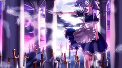 Clouds weapons feathers dress columns Knives Ribbons Swords 