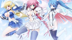 Clouds wings feathers chains long hair anime girls sora no 