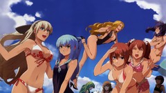 Clouds woman Anime Beaches anime girls bikini Eiyuu Densetsu 