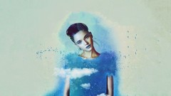 Clouds woman Birds blue background blue eyes models Photo 