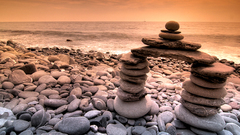 Coast rocks shore pebbles