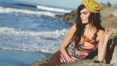 Coast woman brunettes casey carlson cleavage