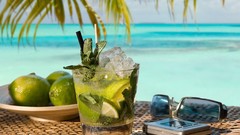 Cocktail food alcohol Beaches fruits limes mojito rum liquor