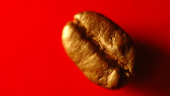 Coffee beans red background