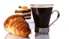 Coffee food cakes croissants biscuits