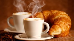 Coffee food croissants