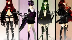 Collage weapons headphones glasses horns Shorts red eyes Swords 