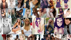 Collage woman blondes brunettes portraits self-portrait self 
