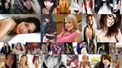 Collage woman blondes brunettes portraits self-portrait self 