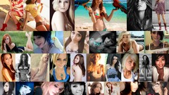 Collage woman blondes brunettes portraits self-portrait self 