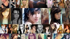 Collage woman blondes brunettes redheads self-portrait self 