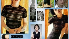 Collage woman Celebrity Actress boobs looking back nipples 