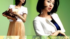 Collage woman dress green background asians short hair Korean 