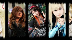 Collage woman glasses dual screen blondes asians brunettes 