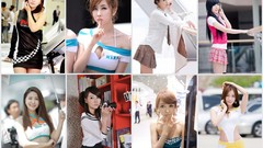 Collage woman stomach schoolgirls asians brunettes bangs models 