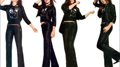 Collage woman white background Celebrity Michelle Branch long 