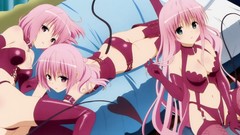 Collar navel Nana stockings blush pink hair long hair pink eyes 