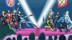 Colossus X-Men Iron Man wolverine Cyclops comics dancing 