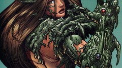 Comics witchblade teal background