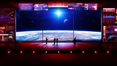 Computers space station observatory outer space Screens