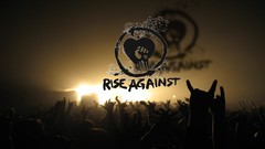 Concert rise against arms raised