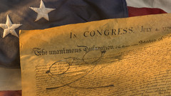 Constitution and flag high