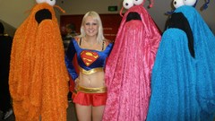 Cosplay supergirl Sesame Street