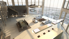 Couch cityscapes futuristic cgi