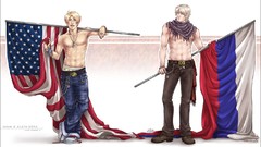 Couple Flags Russia USA axis powers hetalia deviantart anime 