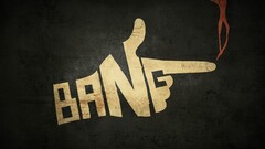 cowboy bebop bangs hands gun Typography smoke grunge digital art