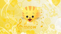 Crazy orange meow abstract