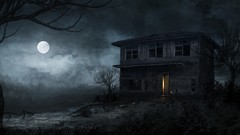 Creepy haunted house artwork