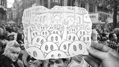Crowd grayscale drawings Pencil
