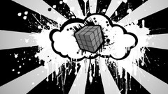 Cubes monochrome backgrounds rubiks cube funky